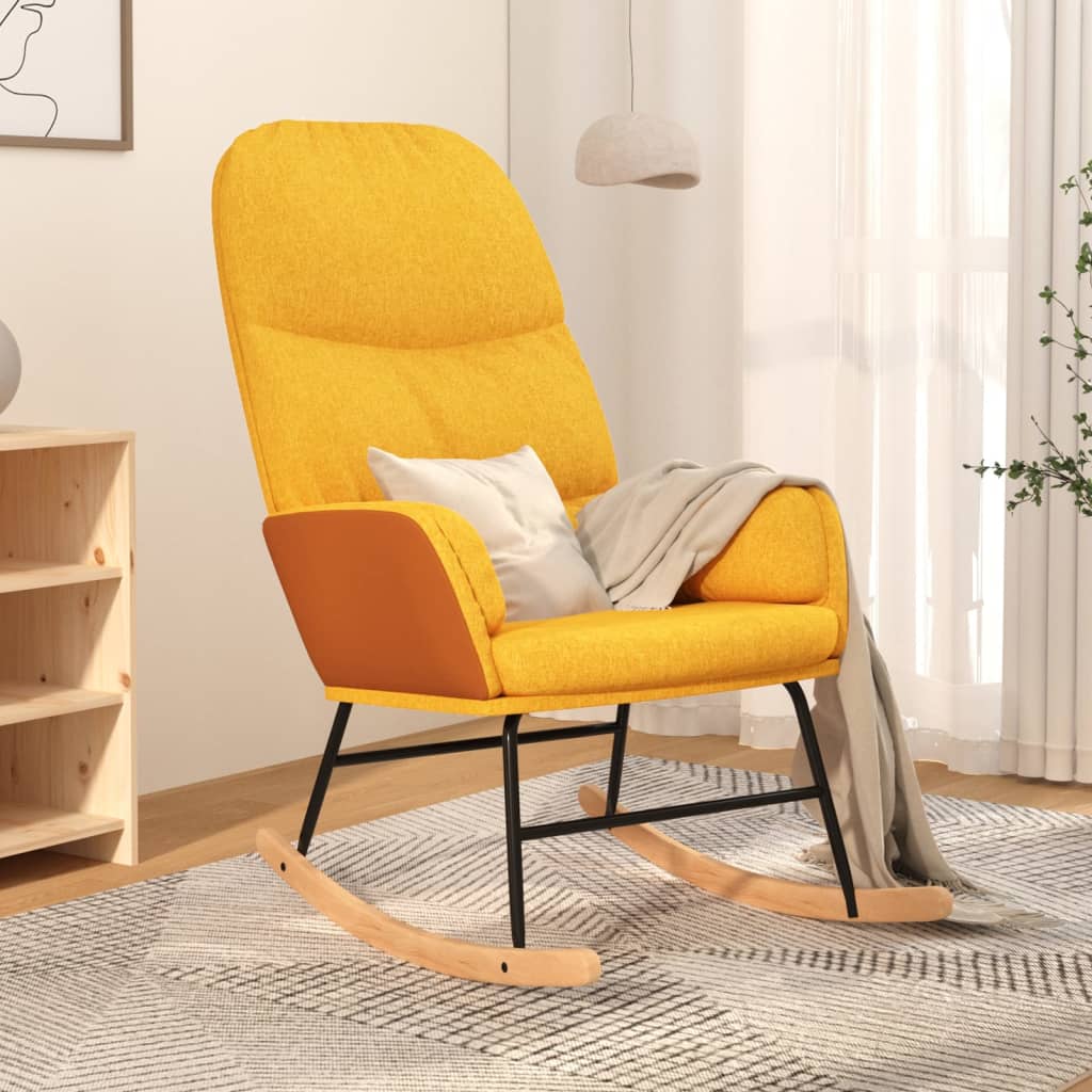 Scaun Balansoar Cu Taburet, Crem, Textil
