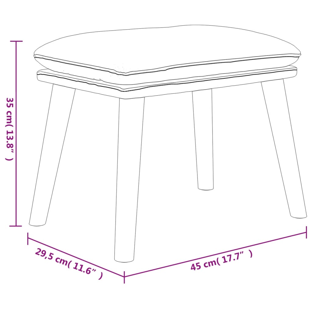 Taburet, , 45X29,5X35 Cm, Textil & Piele Ecologică