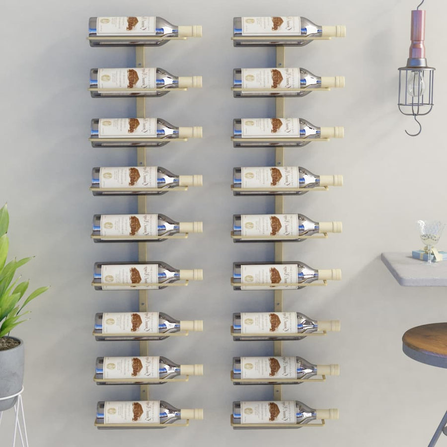 Suport Sticle De Vin, De Perete, 9 Sticle, 2 Buc., , Fier