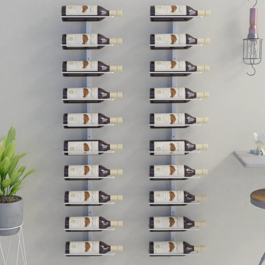 Suport Sticle De Vin, De Perete, 10 Sticle, 2 Buc., , Metal