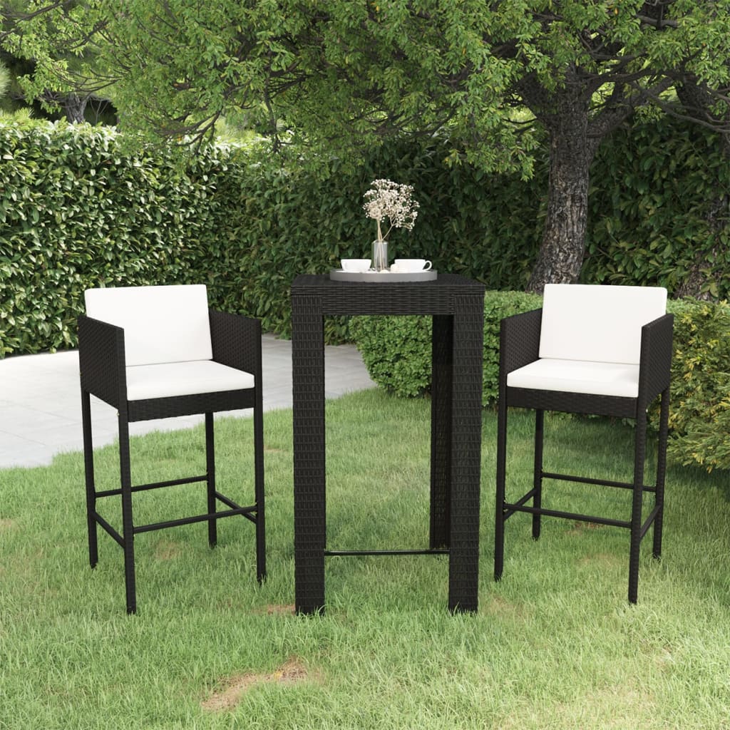 Set Mobilier Bar De Grădină Cu Perne, 5 Piese, , Poliratan