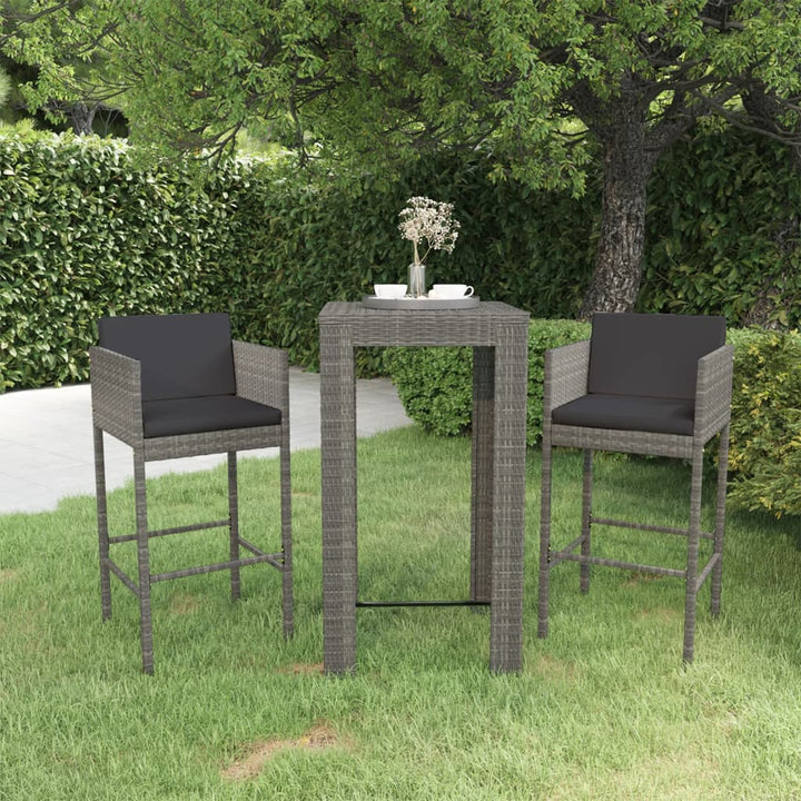 Set Mobilier Bar De Grădină Cu Perne, 5 Piese, , Poliratan