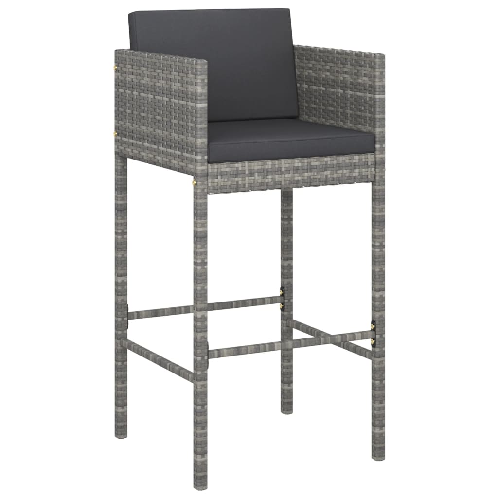 Set Mobilier Bar De Grădină Cu Perne, 5 Piese, , Poliratan