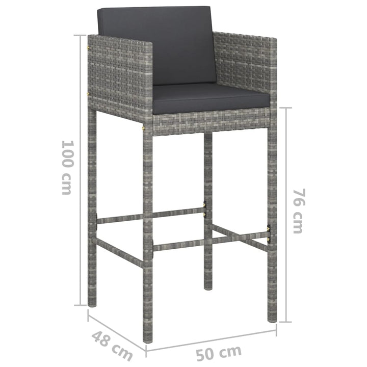 Set Mobilier Bar De Grădină Cu Perne, 5 Piese, , Poliratan