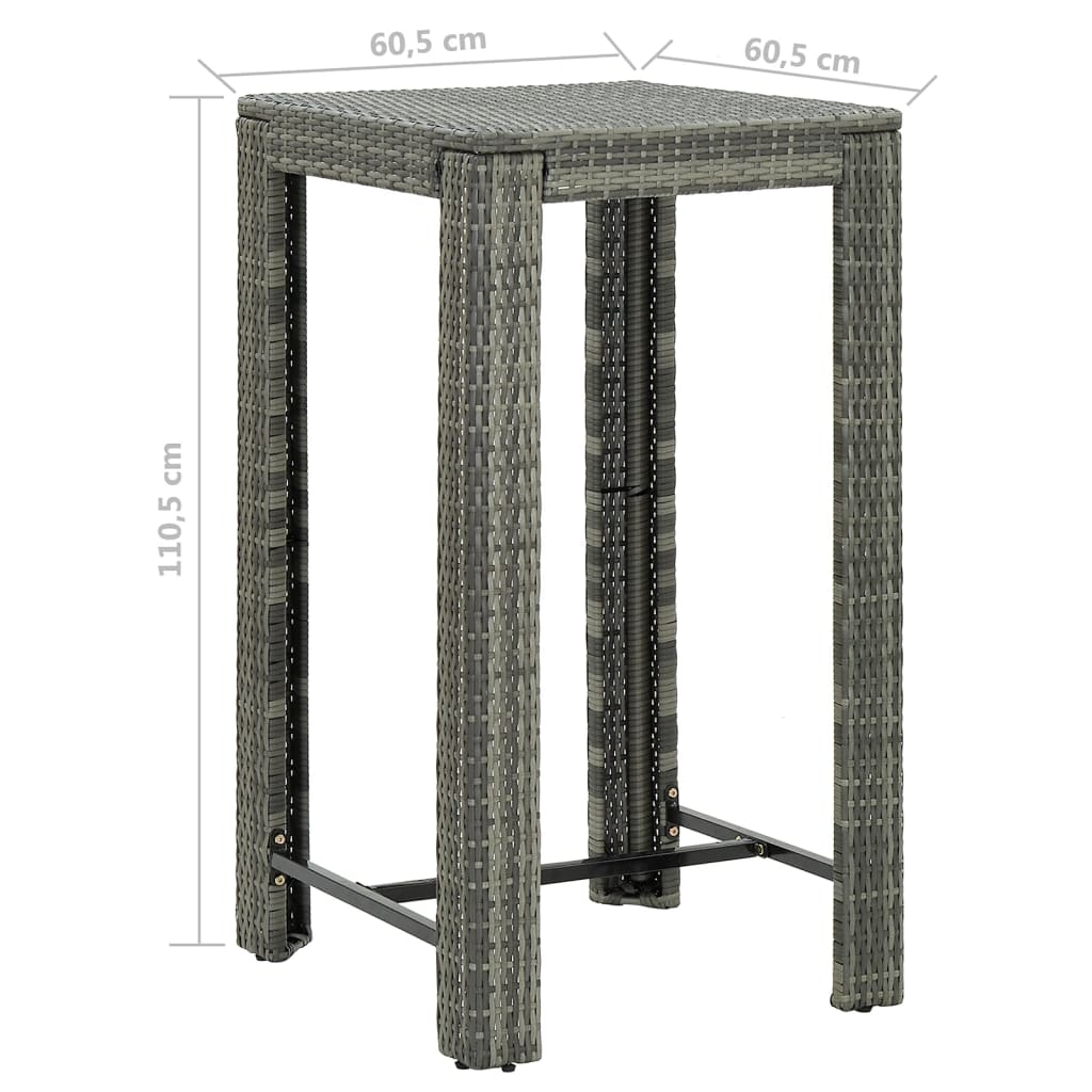 Set Mobilier Bar De Grădină Cu Perne, 5 Piese, , Poliratan