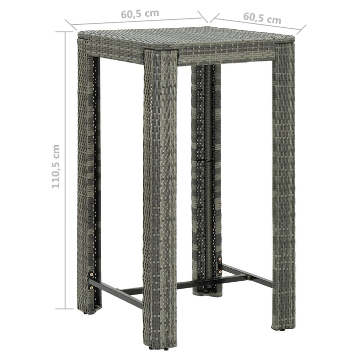 Set Mobilier Bar De Grădină Cu Perne, 5 Piese, , Poliratan