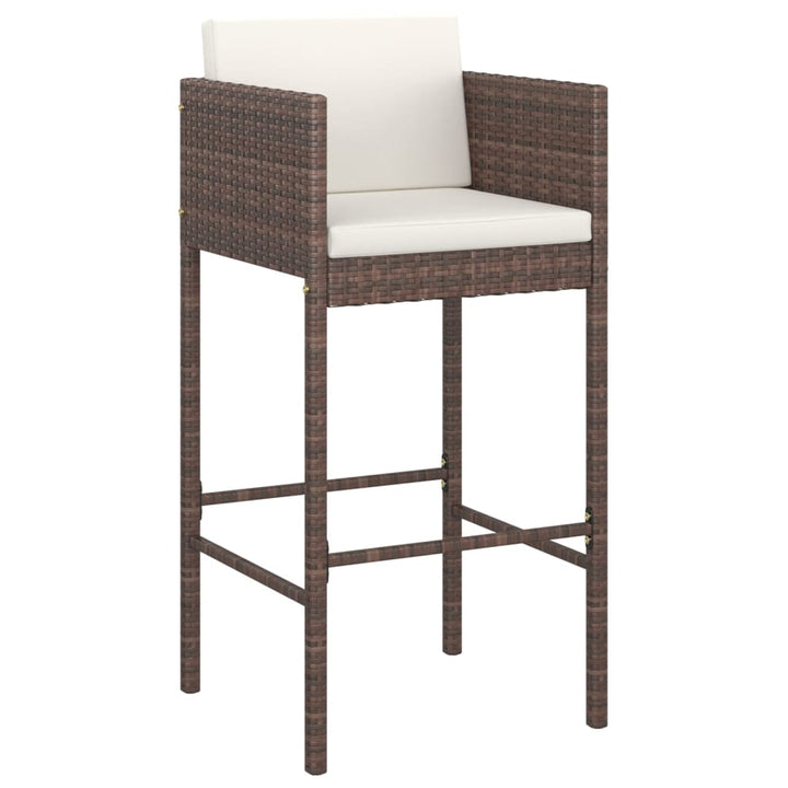 Set Mobilier Bar De Grădină Cu Perne, 7 Piese, , Poliratan