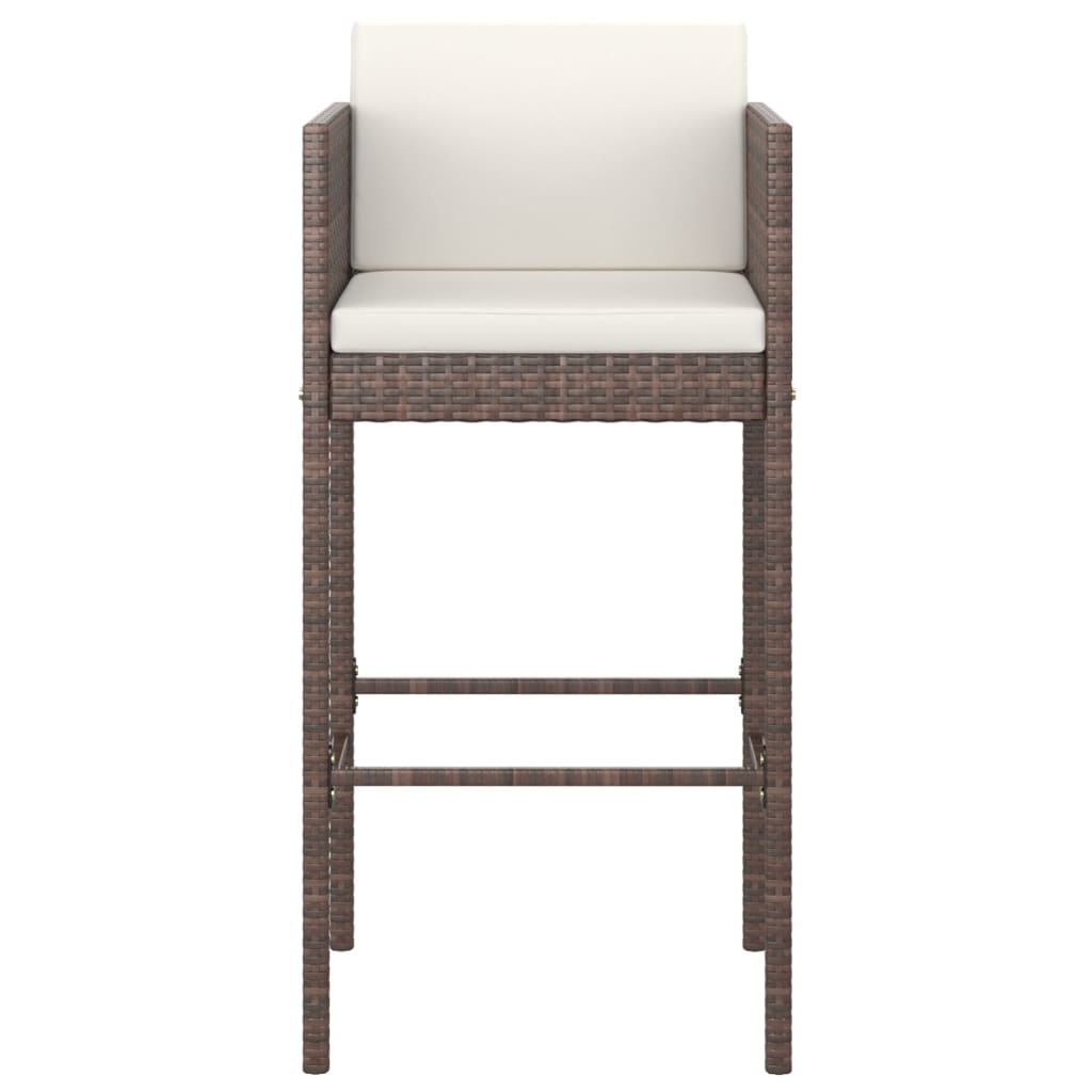 Set Mobilier Bar De Grădină Cu Perne, 7 Piese, , Poliratan