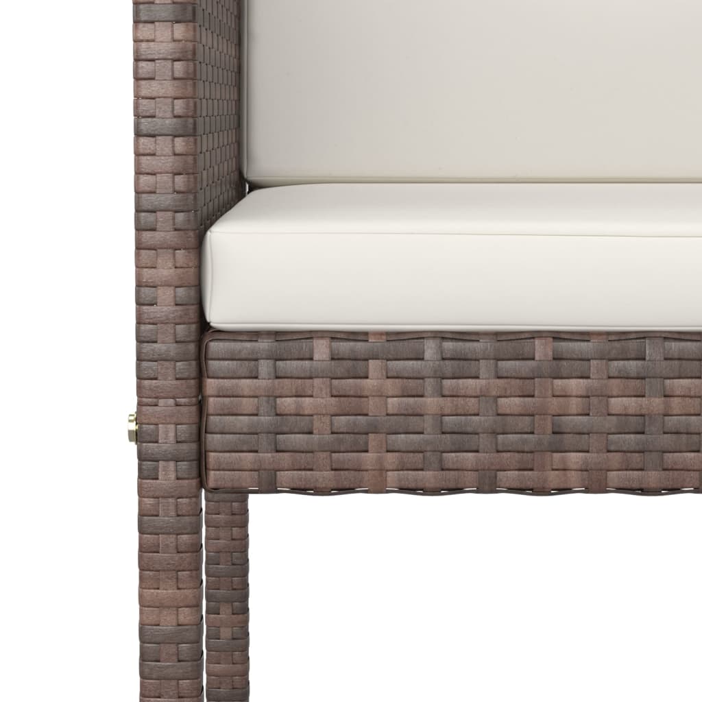 Set Mobilier Bar De Grădină Cu Perne, 7 Piese, , Poliratan