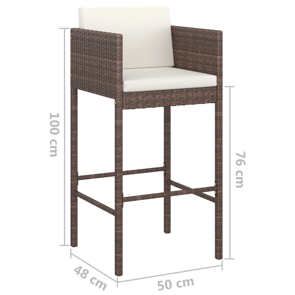 Set Mobilier Bar De Grădină Cu Perne, 7 Piese, , Poliratan