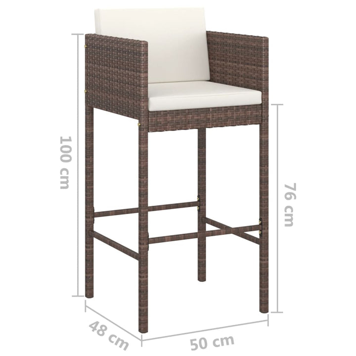 Set Mobilier Bar De Grădină Cu Perne, 7 Piese, , Poliratan