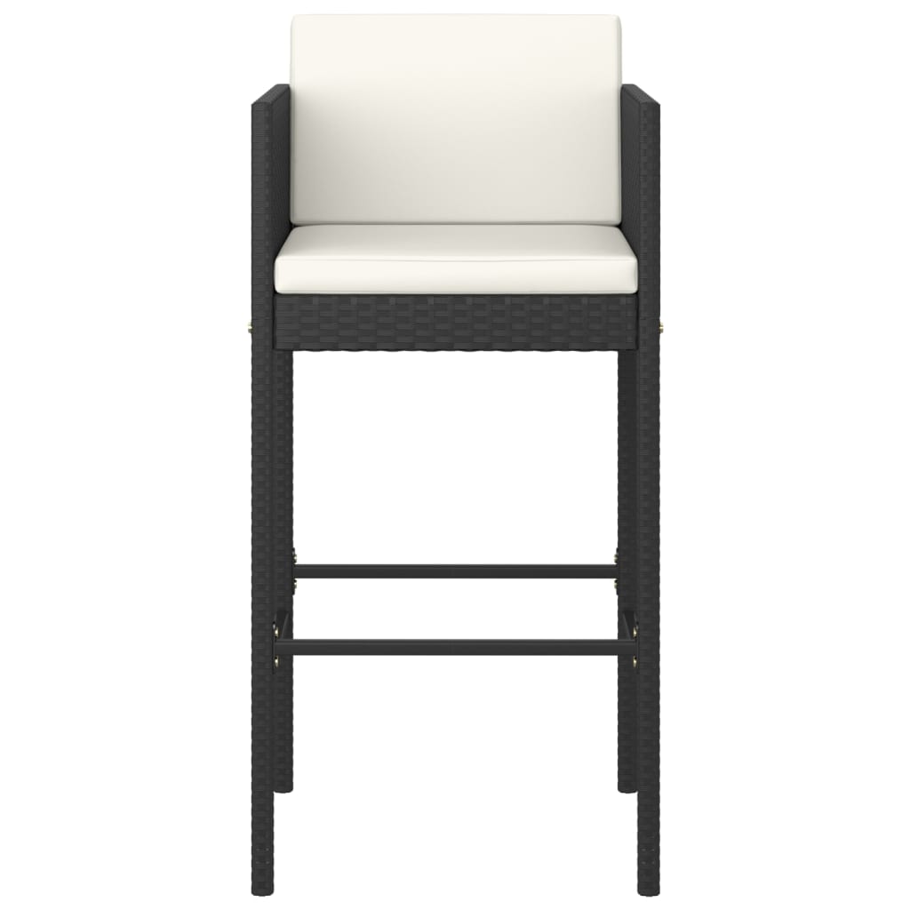 Set Mobilier Bar De Grădină Cu Perne, 3 Piese, , Poliratan