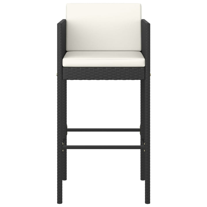 Set Mobilier Bar De Grădină Cu Perne, 3 Piese, , Poliratan