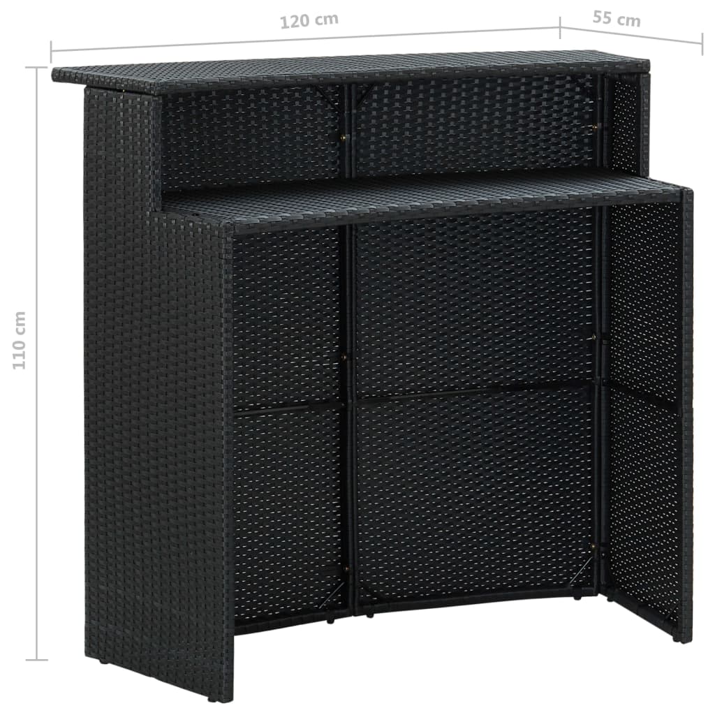 Set Mobilier Bar De Grădină Cu Perne, 3 Piese, , Poliratan