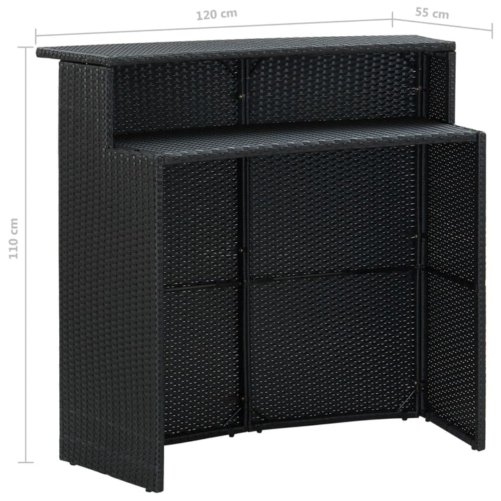 Set Mobilier Bar De Grădină Cu Perne, 3 Piese, , Poliratan