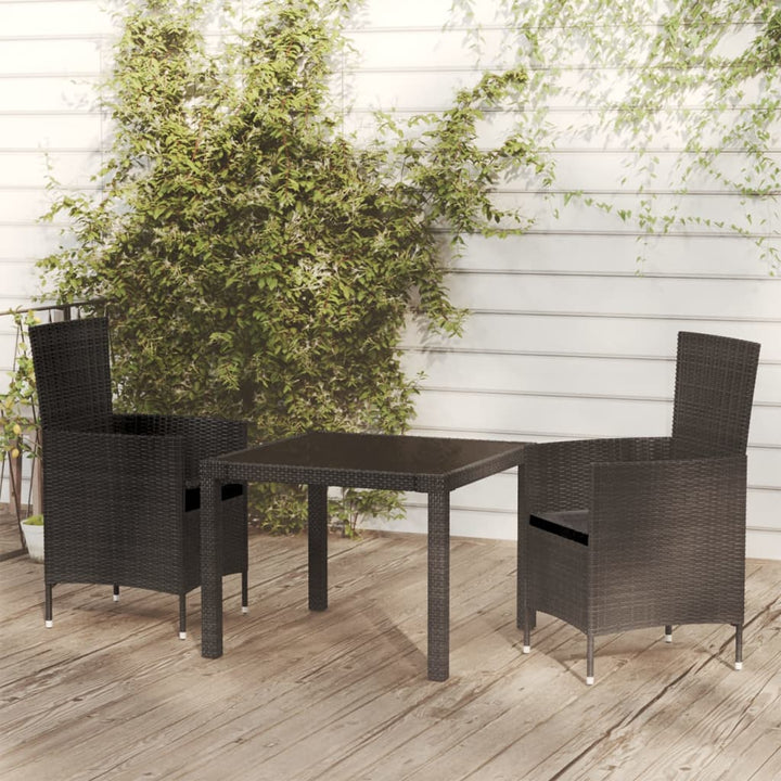 Set De Mobilier De Exterior, 5 Piese, Negru, Poliratan
