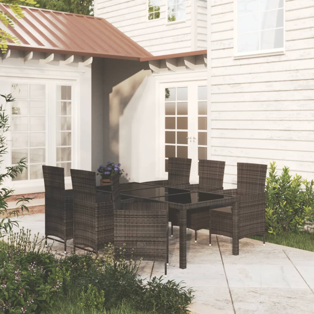 Set De Mobilier De Exterior, 5 Piese, Negru, Poliratan