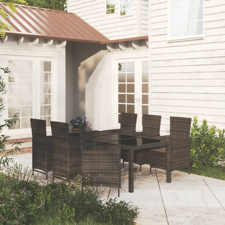 Set De Mobilier De Exterior, 5 Piese, Negru, Poliratan