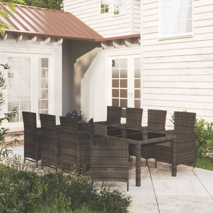 Set De Mobilier De Exterior, 5 Piese, Negru, Poliratan