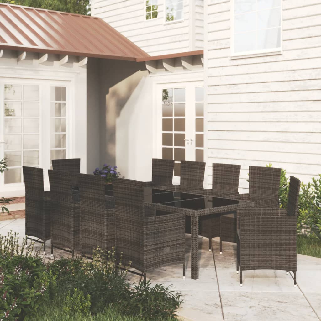 Set De Mobilier De Exterior, 5 Piese, Negru, Poliratan