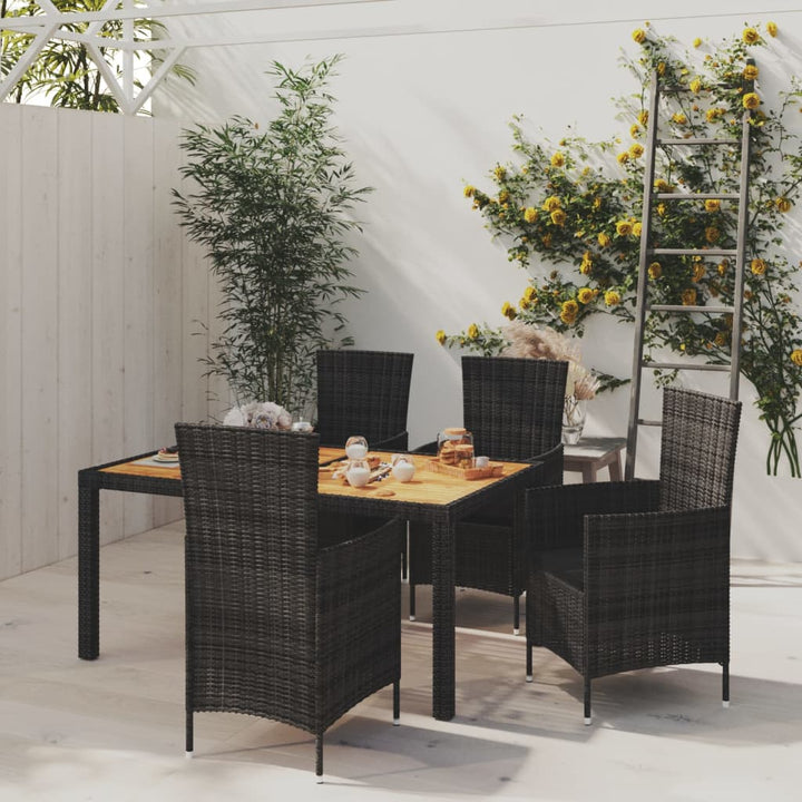 Set Mobilier De Exterior Cu Perne, 5 Piese, , Poliratan