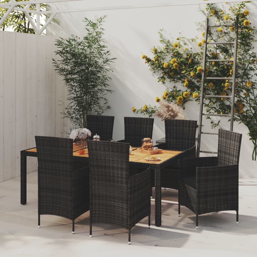 Set Mobilier De Exterior Cu Perne, 5 Piese, , Poliratan