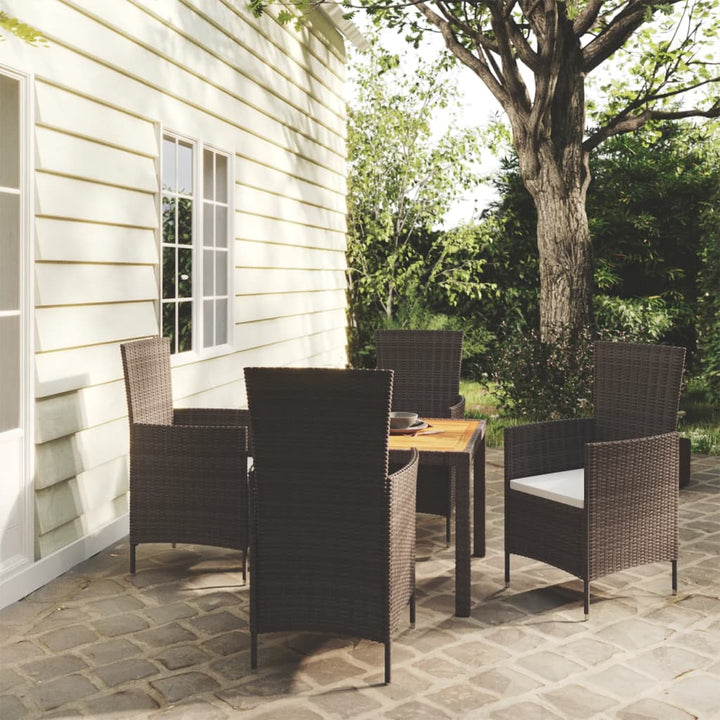 Set Mobilier De Exterior Cu Perne, 5 Piese, , Poliratan