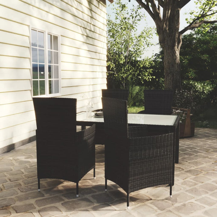 Set Mobilier De Exterior Cu Perne, 5 Piese, , Poliratan