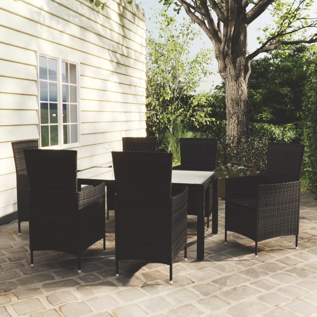 Set Mobilier De Exterior Cu Perne, 5 Piese, , Poliratan