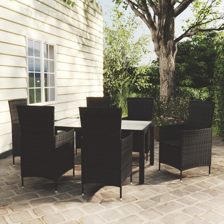 Set Mobilier De Exterior Cu Perne, 5 Piese, , Poliratan
