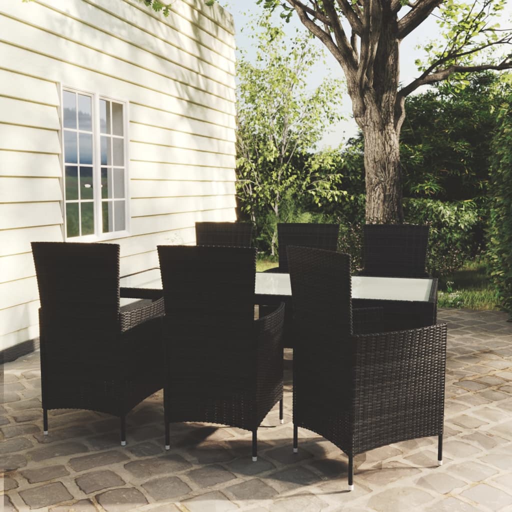 Set Mobilier De Exterior Cu Perne, 5 Piese, , Poliratan