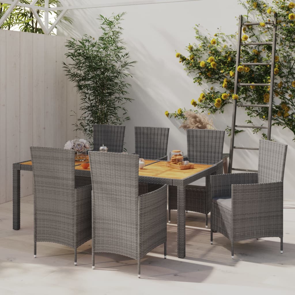Set Mobilier De Exterior Cu Perne, 5 Piese, , Poliratan