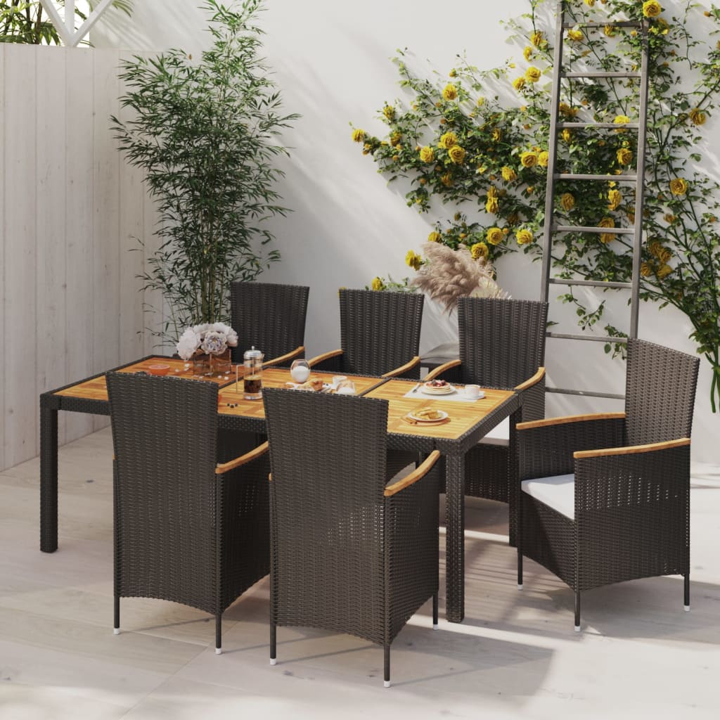 Set Mobilier De Exterior Cu Perne, 5 Piese, Negru, Poliratan