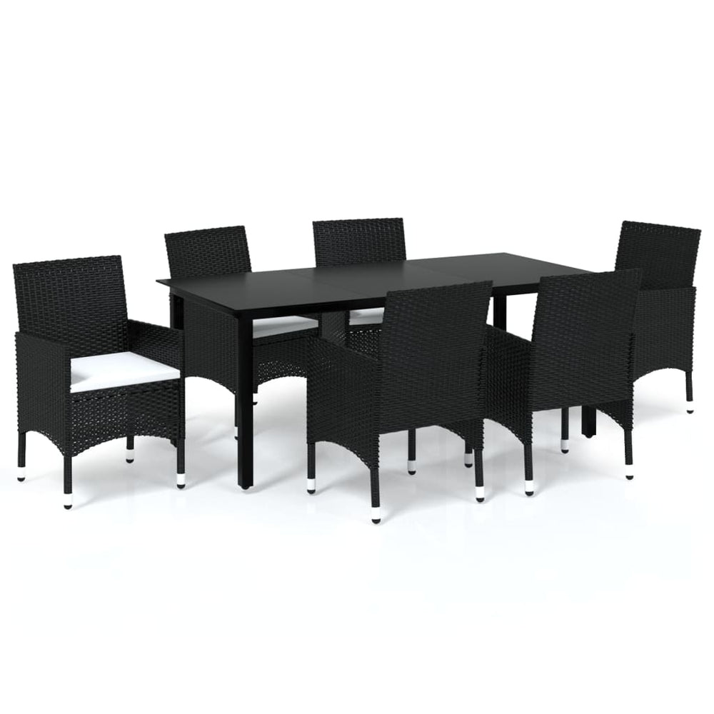 Set Mobilier De Grădină Cu Perne, 7 Piese, , Poliratan