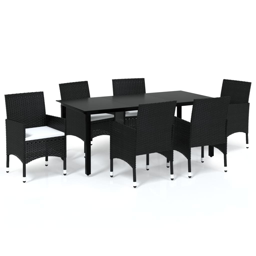 Set Mobilier De Grădină Cu Perne, 7 Piese, , Poliratan
