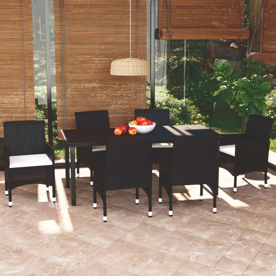 Set Mobilier De Grădină Cu Perne, 7 Piese, , Poliratan