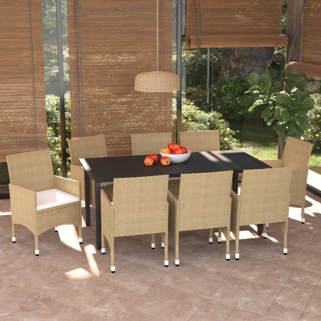 Set Mobilier De Grădină Cu Perne, 7 Piese, , Poliratan