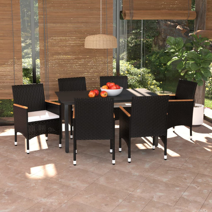 Set Mobilier De Grădină Cu Perne, 7 Piese, , Poliratan