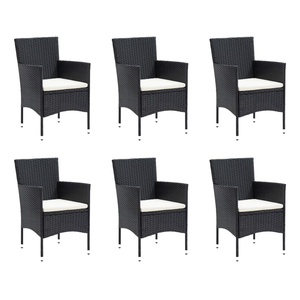 Set De Masă Pentru Grădină Cu Perne, 7 Piese, , Poliratan