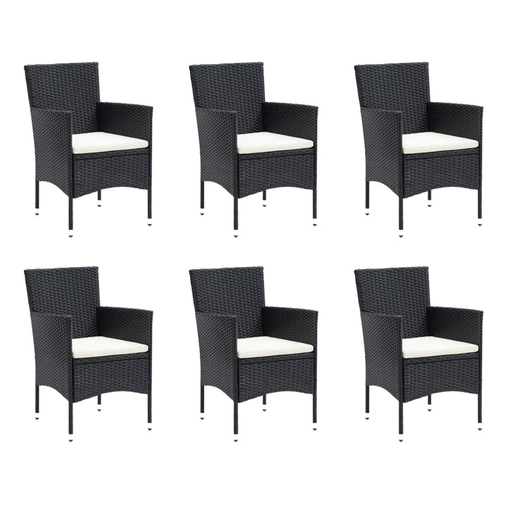 Set De Masă Pentru Grădină Cu Perne, 7 Piese, , Poliratan