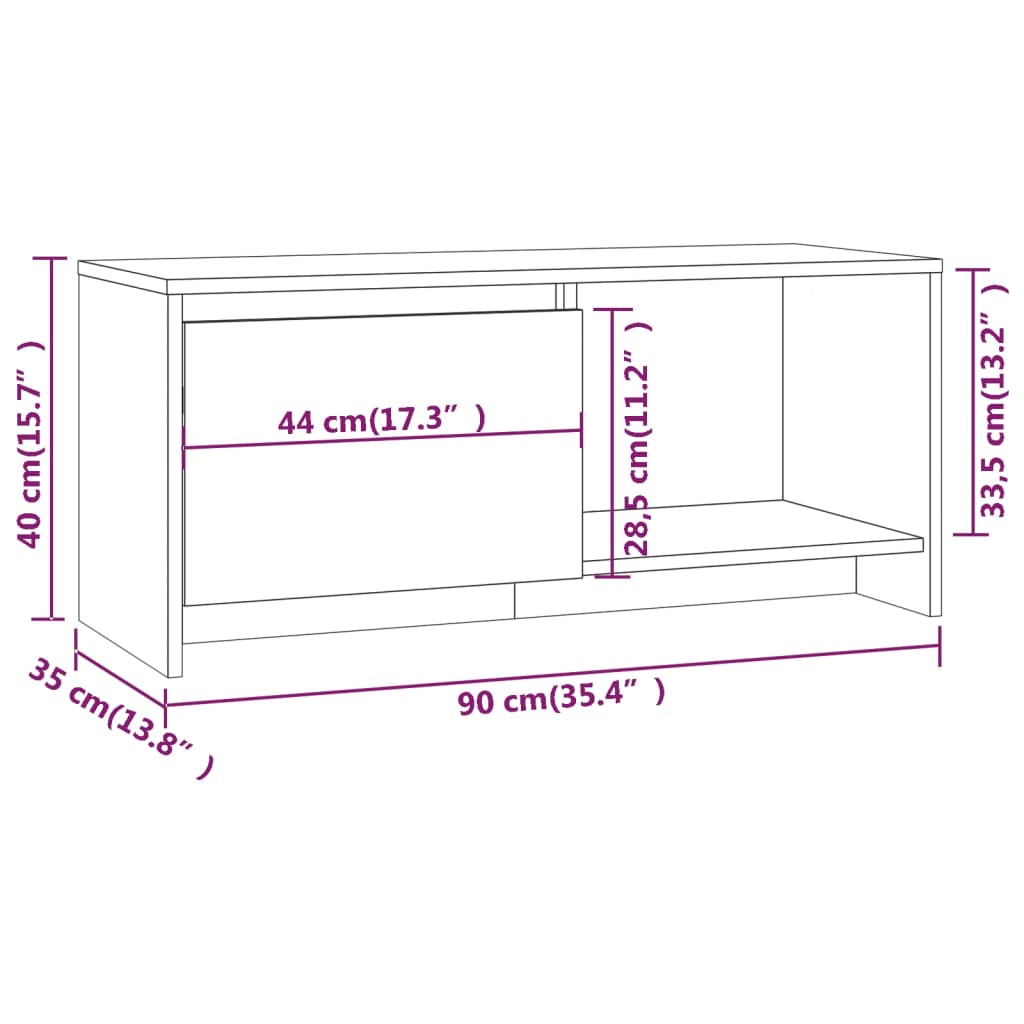 Comodă Tv, , 90X35X40 Cm, Pal