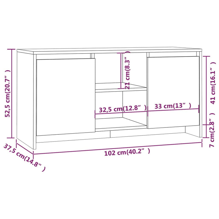 Comodă Tv, , 102X37,5X52,5 Cm, Pal
