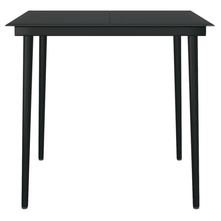 Masă De Bucătărie De Grădină, Negru, , Oțel/Sticlă