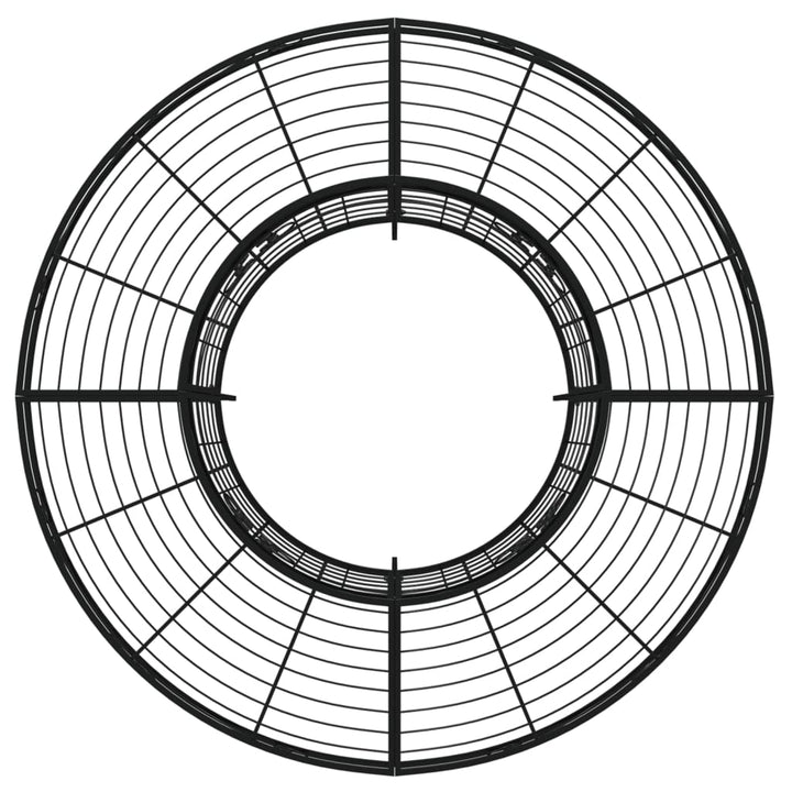 Bancă Circulară De Copac, Negru, Ø137 Cm, Oțel