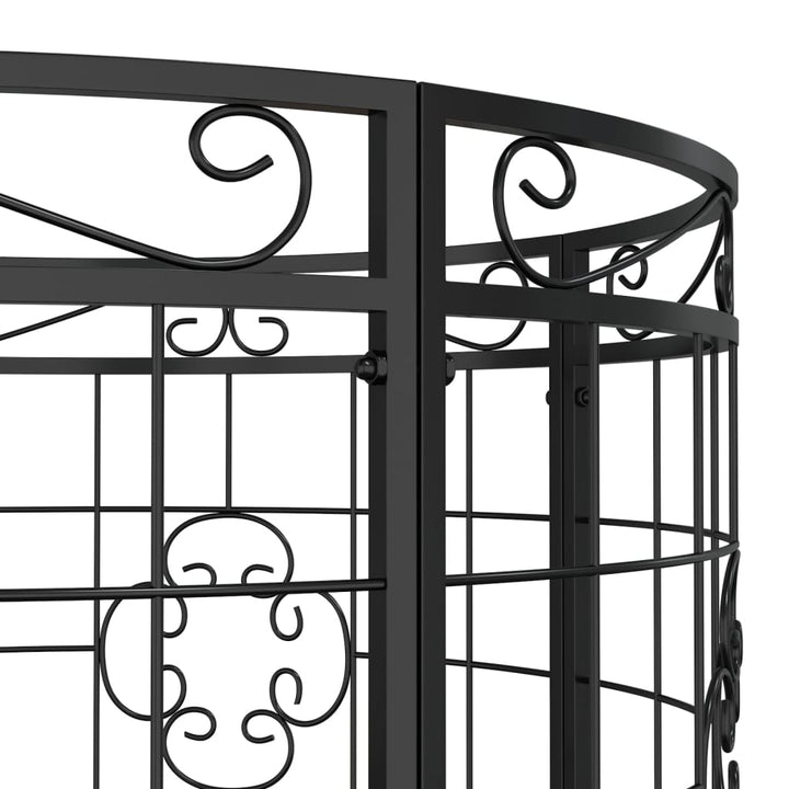 Bancă Circulară De Copac, Negru, Ø137 Cm, Oțel