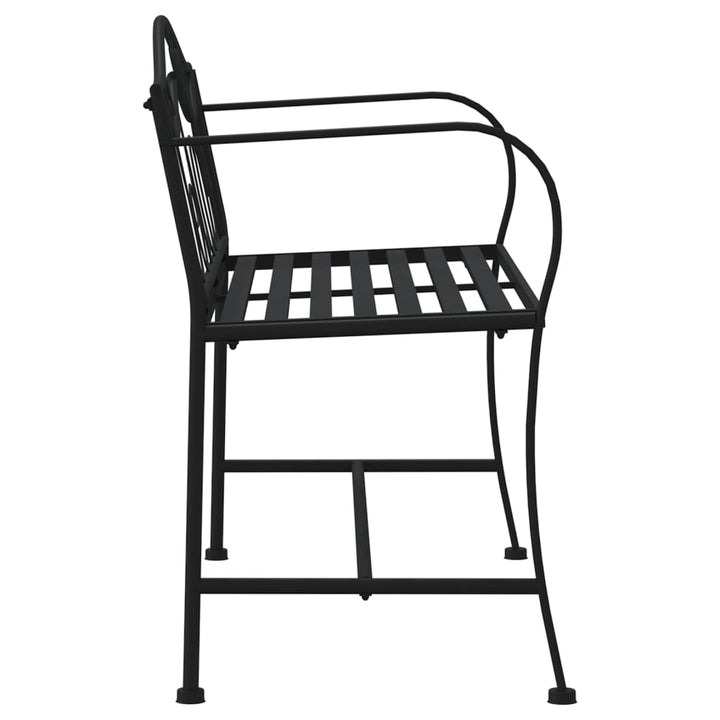 Bancă De Grădină Cu 2 Locuri, Negru, 104 Cm, Oțel