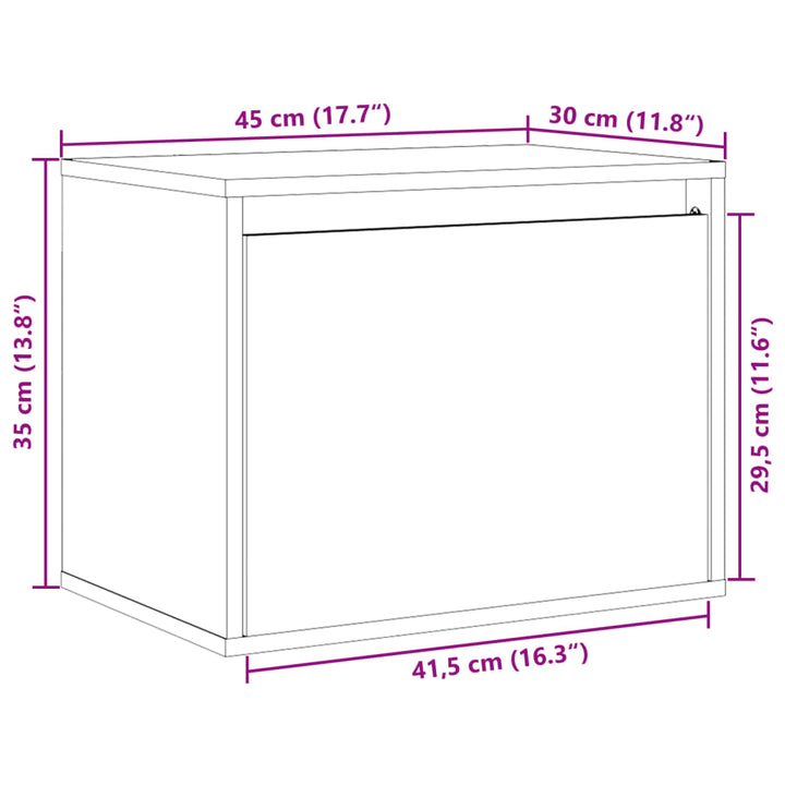 Dulap De Perete, 45X30X35 Cm, Lemn De Pin