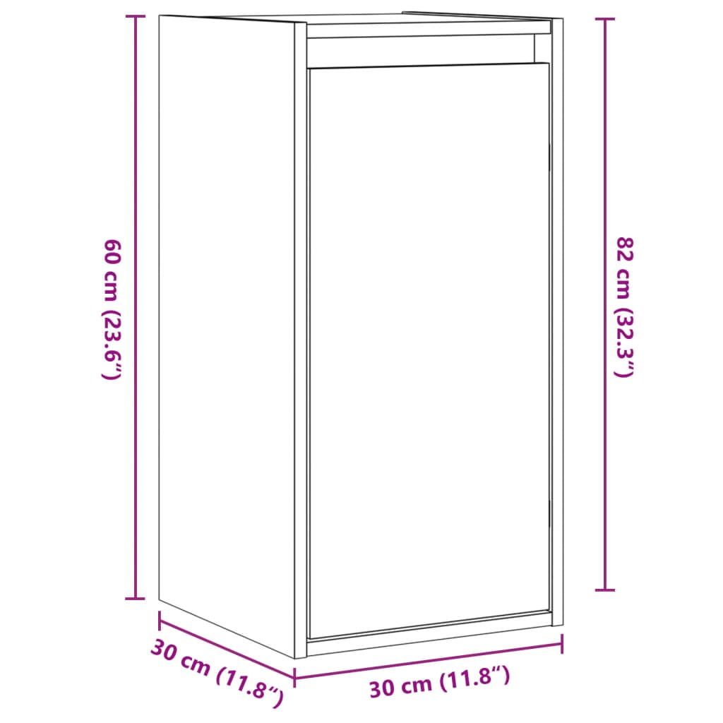 Dulap De Perete, , 30X30X100 Cm, Lemn Masiv De Pin