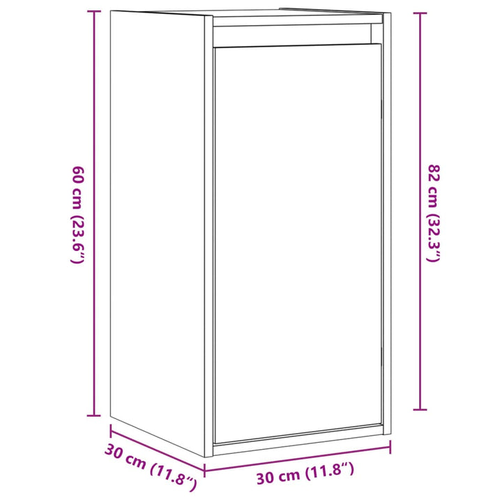 Dulap De Perete, , 30X30X100 Cm, Lemn Masiv De Pin