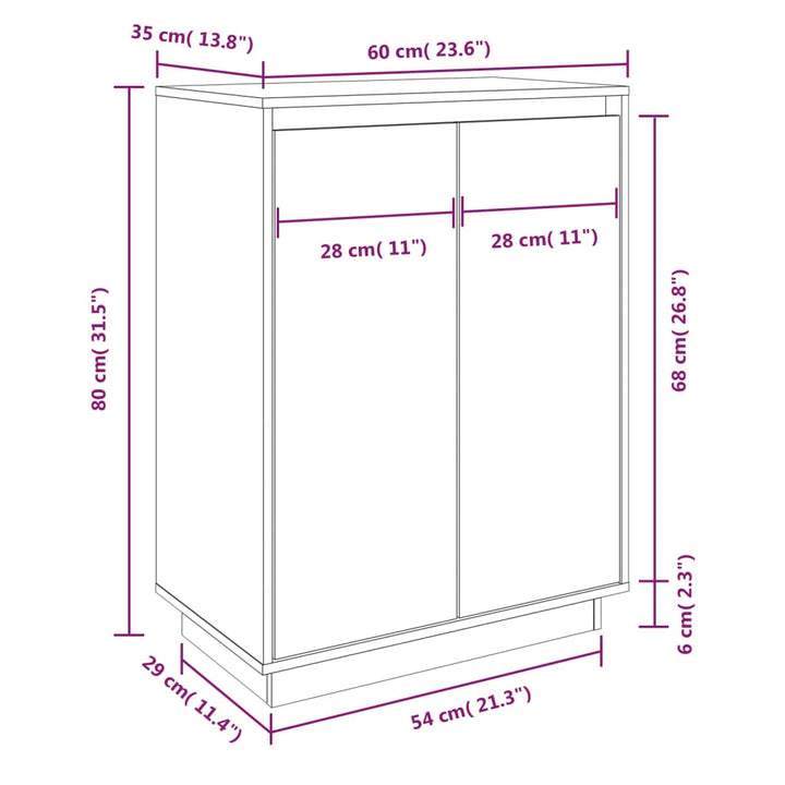 Pantofar, 60X35X80 Cm, Lemn Masiv De Pin